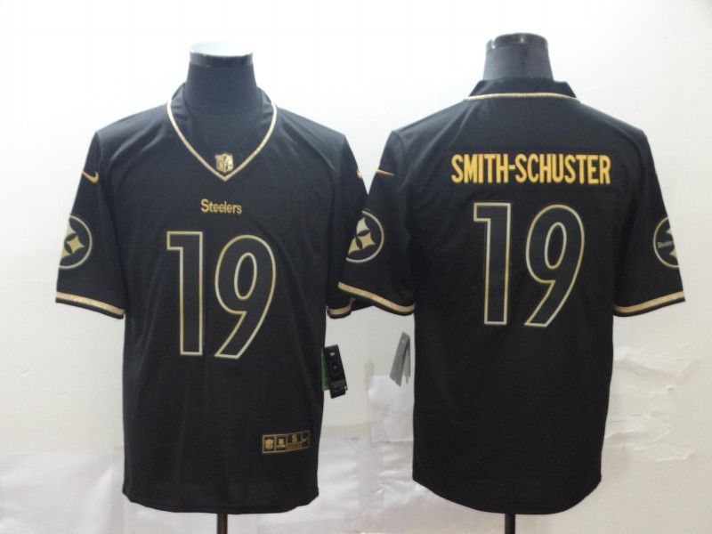 Men Pittsburgh Steelers 19 Smith-schuster Black Retro gold character Nike NFL Jerseys